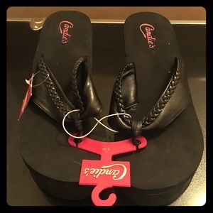 NWT Platform Woven Flip Flops